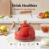 Tea Kettle, Tea Pot with Cool Touch Ergonomic Handle, Teapot Food Grade Stainless Steel, Tea Kettle Stovetop, Kettle Teapot, Whistling Tea Kettle